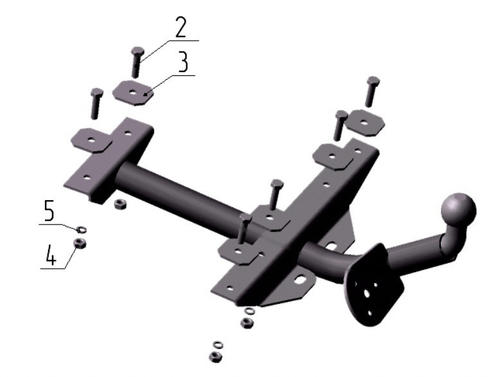 Фаркоп для ВАЗ 1111, 11113 Ока 1989-2008 Тип шара: H (несъемный сварной). Нагрузки: 750/50 кг, VAZ-01