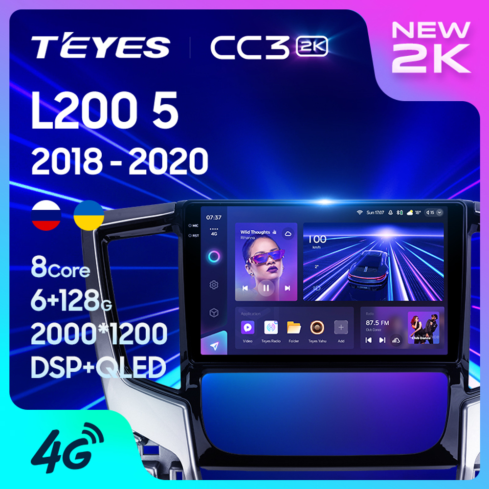 Teyes CC3 2K 9"для Mitsubishi Pajero Sport, L200 2018-2020 (прав)