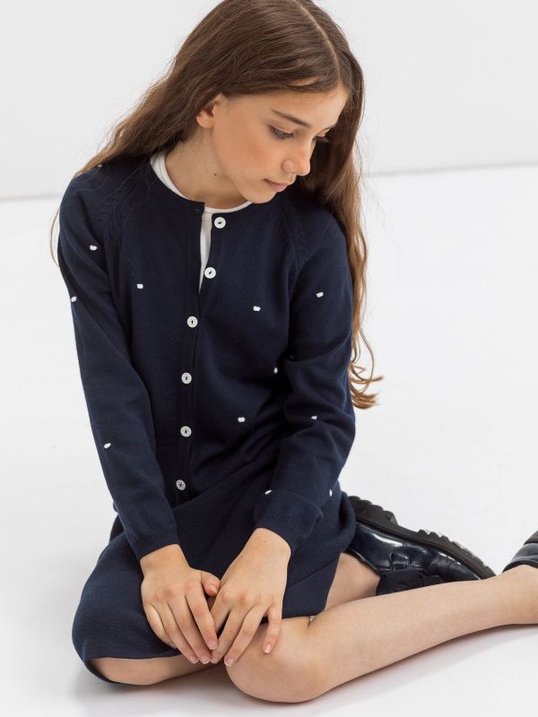 Кардиган сине-белый для девочки арт. АТ706