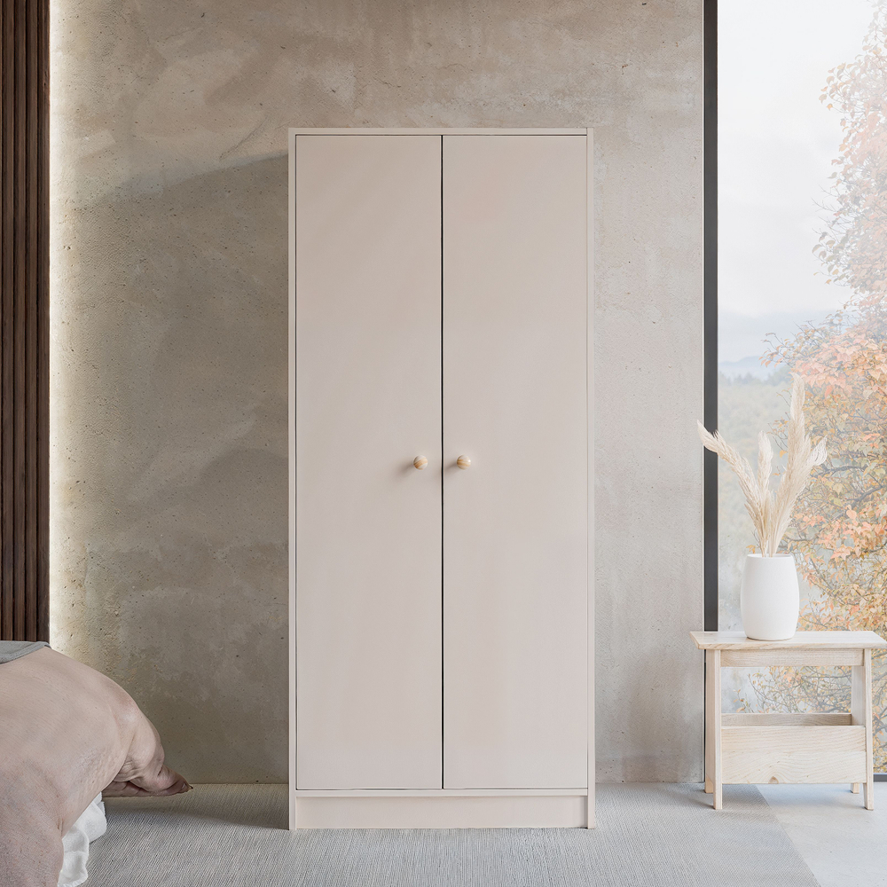 Шкаф для одежды, 74х55х175, Марм, распашной, в прихожую, со штангой, бежевый, Dipriz