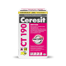 Смесь штукатурно-клеевая Ceresit CT 190 MW Flex для минераловатных плит 25 кг