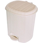 Ведро для мусора с педалью 11л Вязание (бежевый)