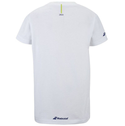 Детская теннисная футболка Babolat Exercise Cotton - white