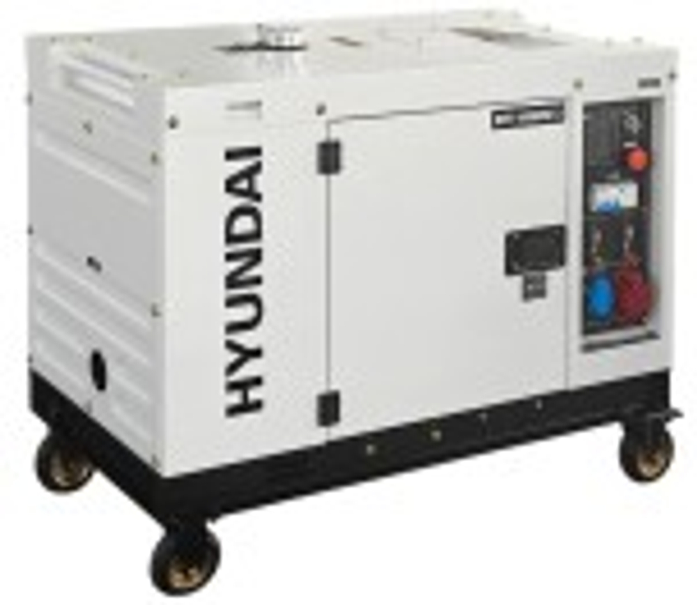 Электростанция дизельная с воздушным охлаждением HYUNDAI DHY 10000SE-3 в кожухе