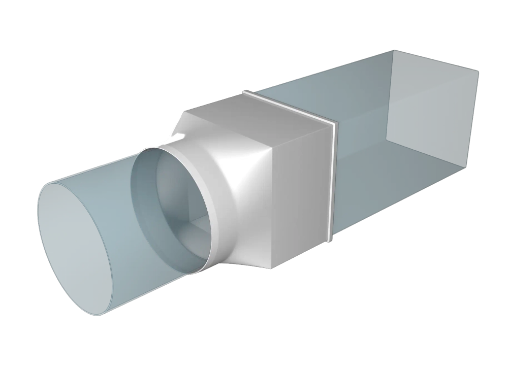 Переходник пластиковый ERA D125 мм 90° 126x126