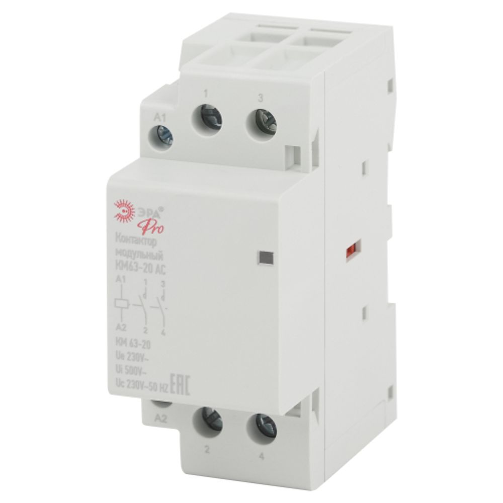 Контактор модульный ЭРА PRO NO-902-296 КМ63-20 AC | Контакторы модульные