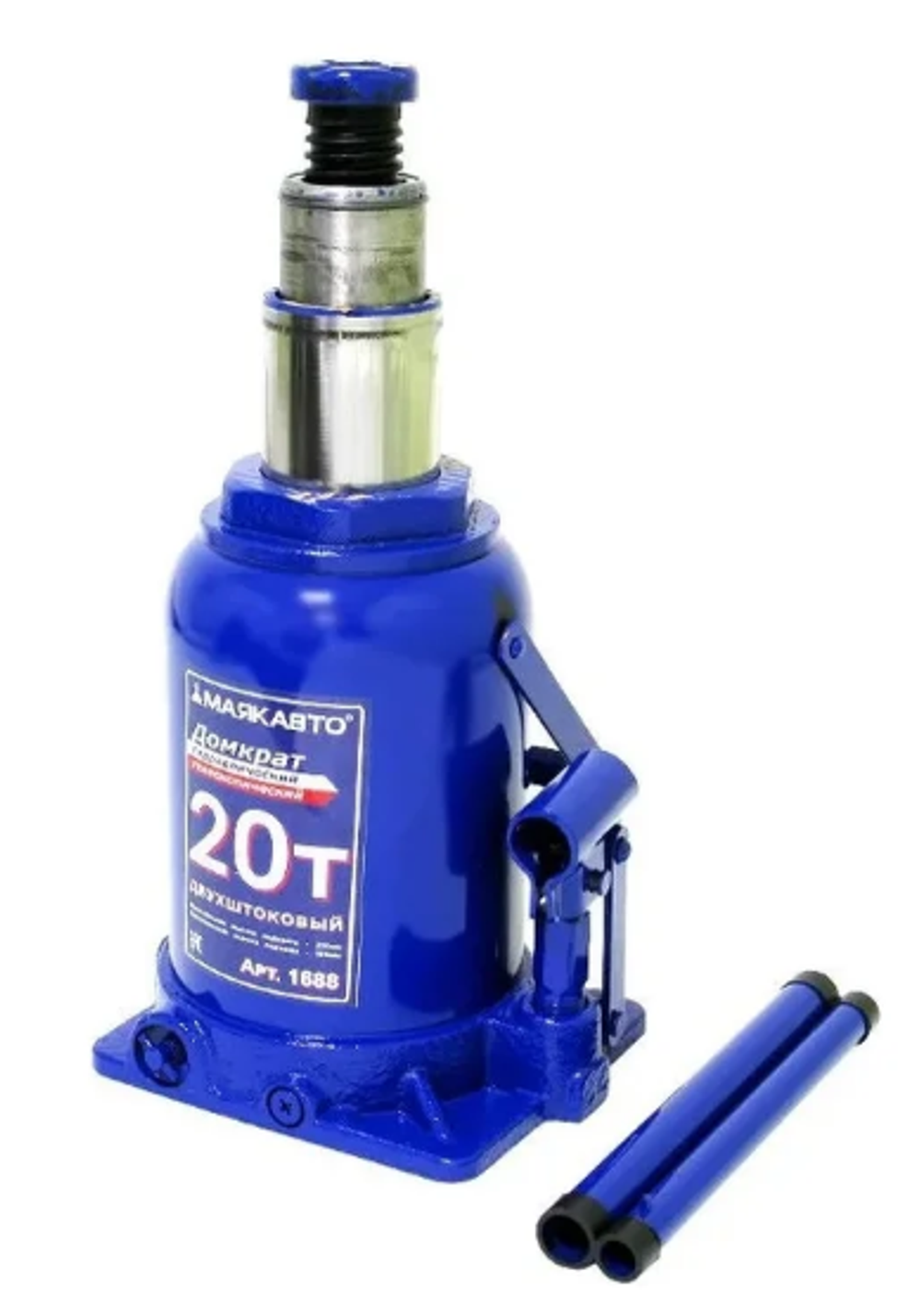 Домкрат гидравлический телескопический 20,0т h=235-580мм 2-хштоковый МаякАвто 1688