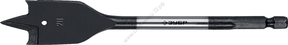 ЗУБР 20x152мм, Сверло перовое по дереву, с боковыми подрезателями
