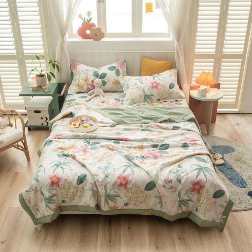 ZEPHYR HOME КПБ Полуторка (с одеялом) Белый цветы