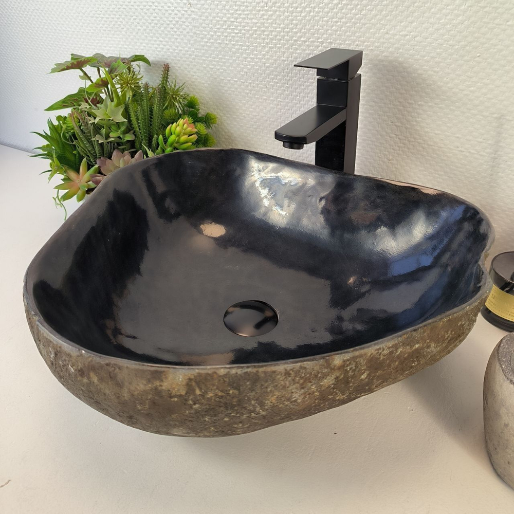 Каменная раковина из речного камня RS-05366 (48*42*15) 0861 из натурального камня