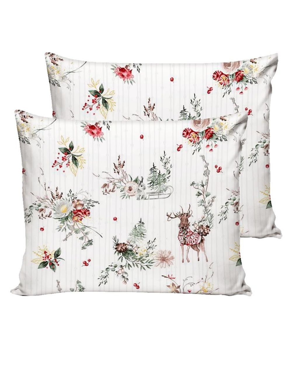 Постельное белье перкаль Сказка "Сочельник (зел)" 2-спальное Наволочка 50х70 см 2 шт Простынь 240x215 см Пододеяльник 175x215 см