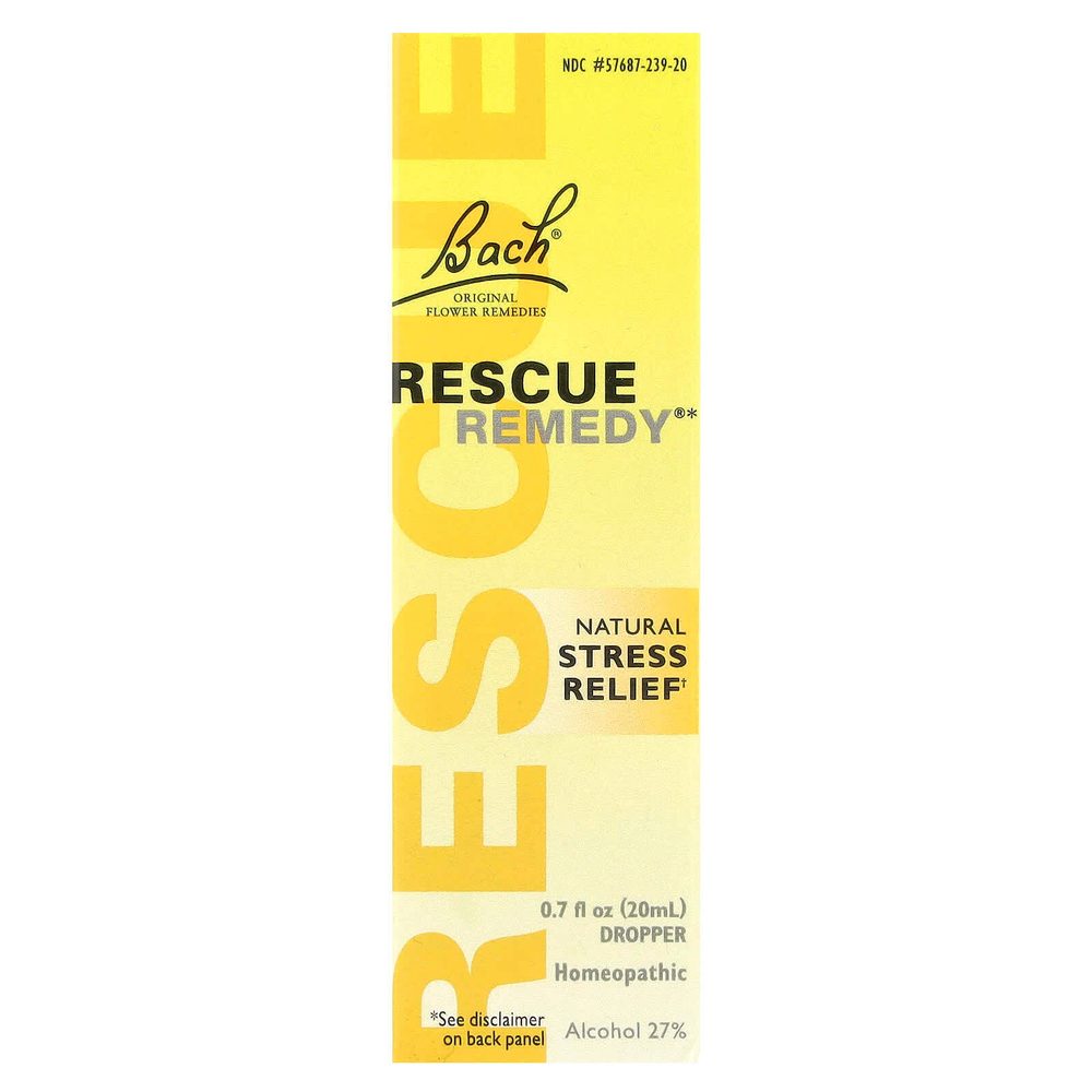 Bach, Original Flower Remedies, Rescue Remedy, натуральное средство для снятия стресса, 20 мл (0,7 жидк. унц.)
