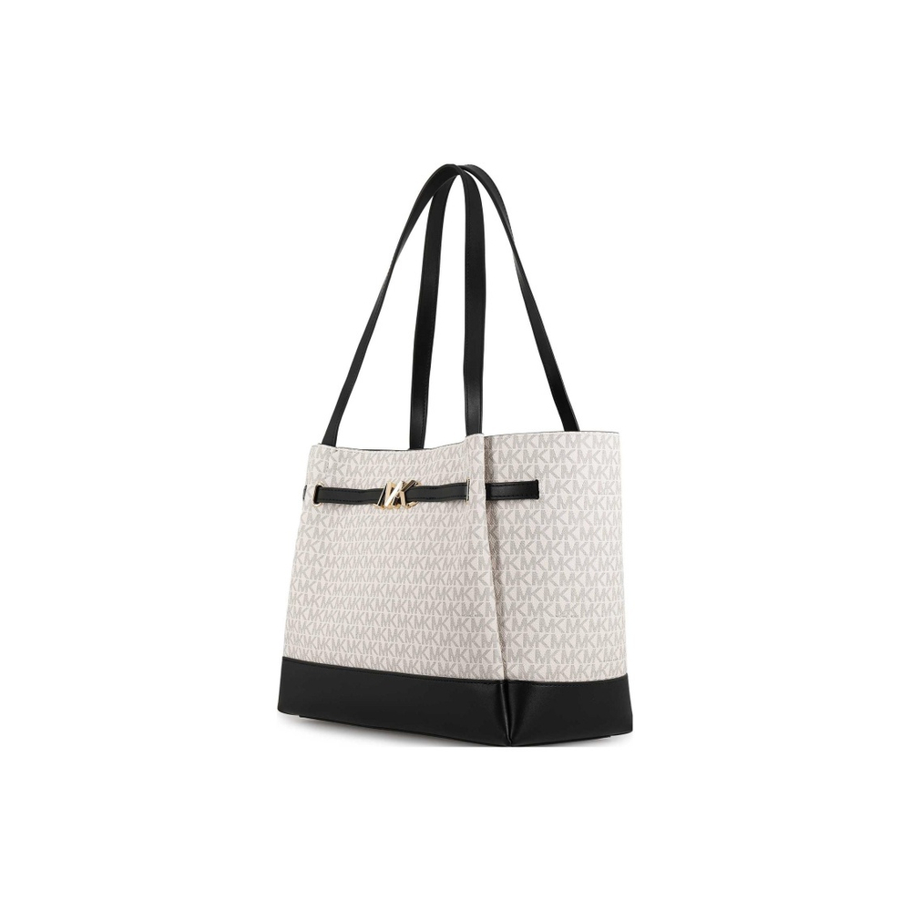 Michael Kors Reed Large Logo Tote Bag Vanilla Black