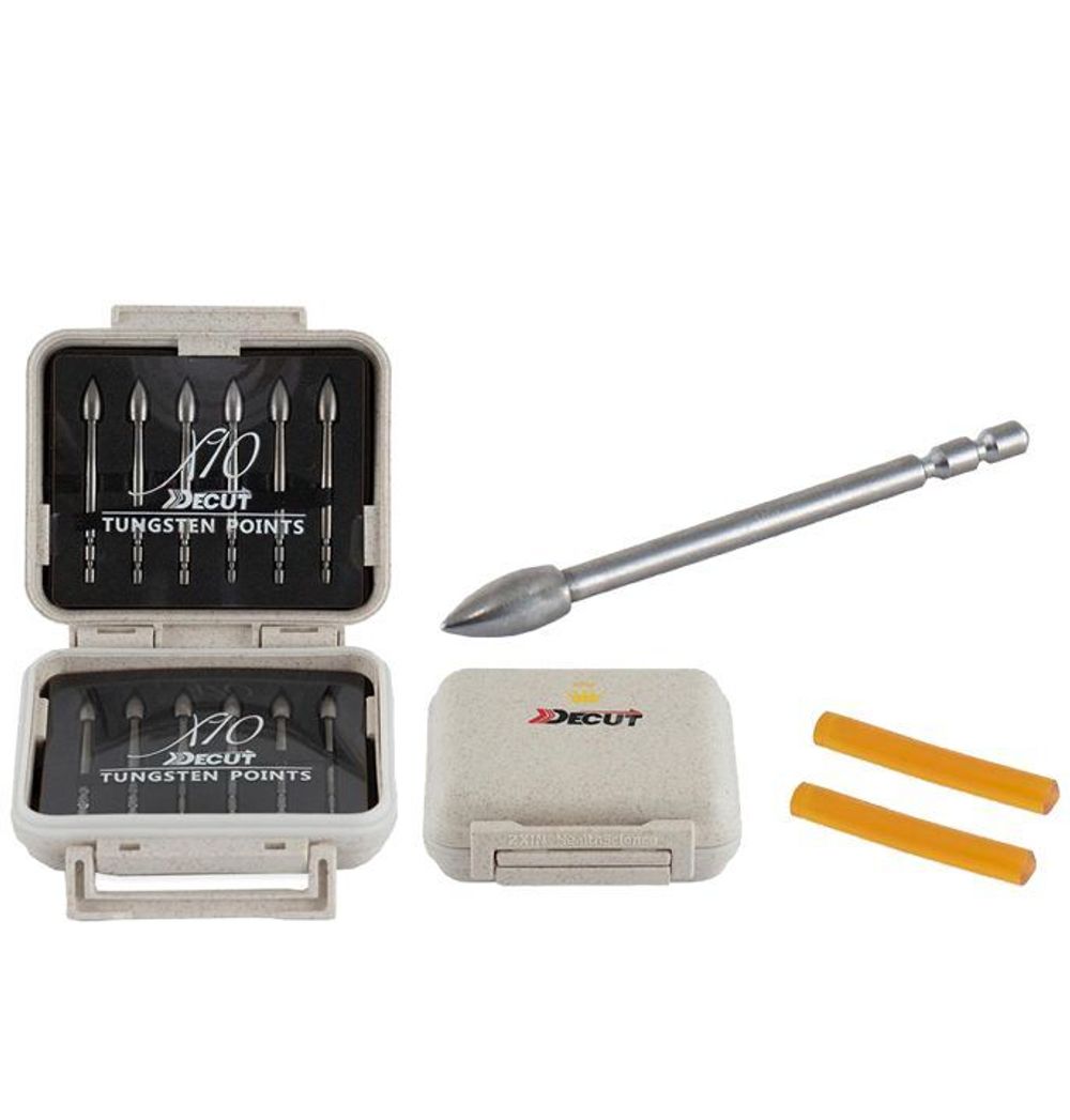 Наконечник стрелы лука спортивного Decut Glue-In Points Break-off Tungsten X10 (12 шт)