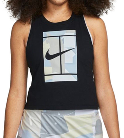 Женский топ теннисный Nike Court Logo Tank W - black