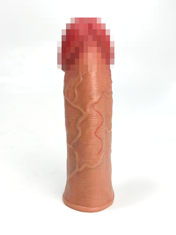 Насадка для увеличения члена в форме фаллоимитатора Sleeve EU SGAN 4.2X16, телесный (3.5 внутренний диаметр)