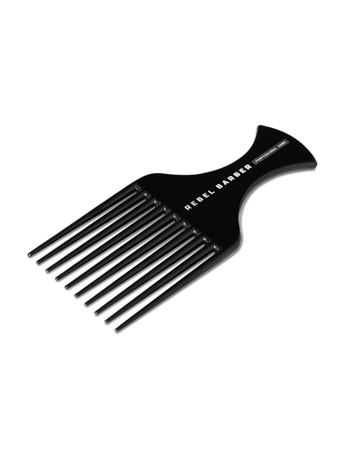 Rebel Barber Afro Comb Total Black - Премиальный гребень - афропик