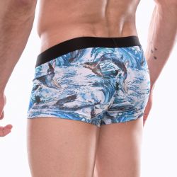 Мужские трусы боксеры с голубым принтом Don Moris DM072213