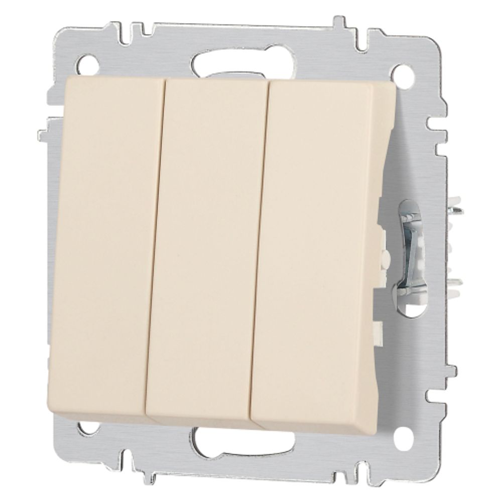 Выключатель Intro Accent 6-106-02 тройной, 10А-250В, IP20, СУ, AL/CU, сл.кость | Intro