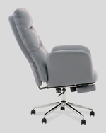 Кресло руководителя TopChairs Solid с оттоманкой серый