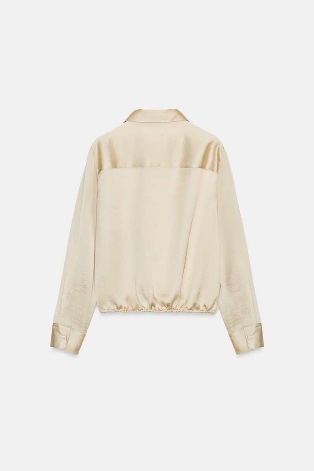 ZARA АТЛАСНАЯ РУБАШКА ZW WOMAN, ЭКРЮ