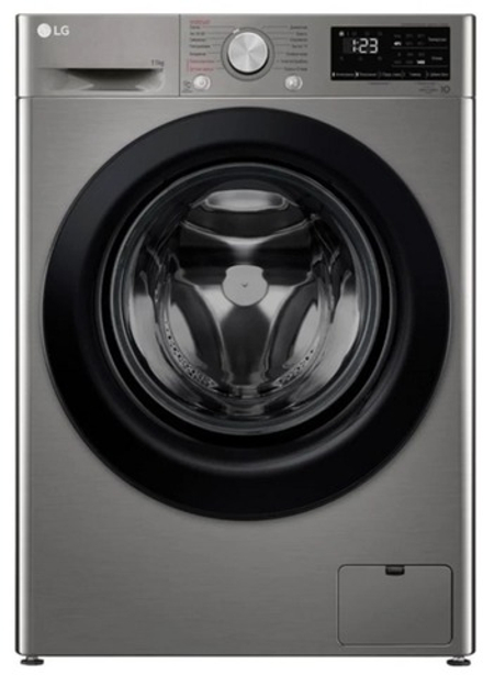 Стиральная машина LG F4V3ES6S серебристая,11кг,1400об,с дисплеем,стиральная машина с паром