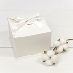 Коробка сборная 14х14х10 см с атласной лентой (Белый)