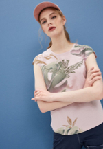 Футболка жен. AERONAUTICA 1880 розовый с хаки лого