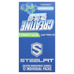 SteelFit, Creatine On-The-Go™, жевательные таблетки с моногидратом креатина, со вкусом голубой малины, 12 упаковок по 22 г (0,8 унции)