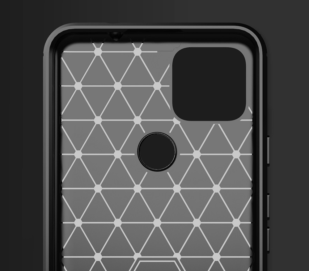 Чехол защитный серого цвета для Google Pixel 5a, серия Carbon (в стиле карбон) от Caseport