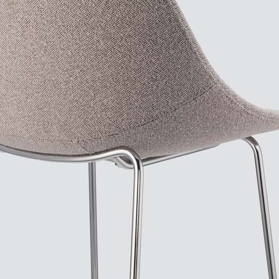 Барный стул Vid Soft 75 см, серый, ножки хром