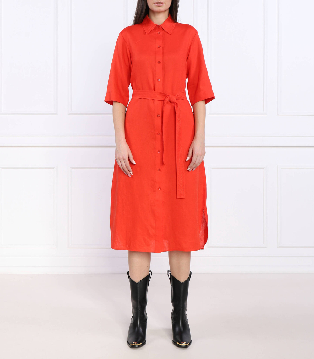 льняное платье prugna Max Mara Leisure - оранжевый(322104366)