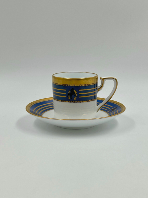 Кофейная пара Celine с синей каймой