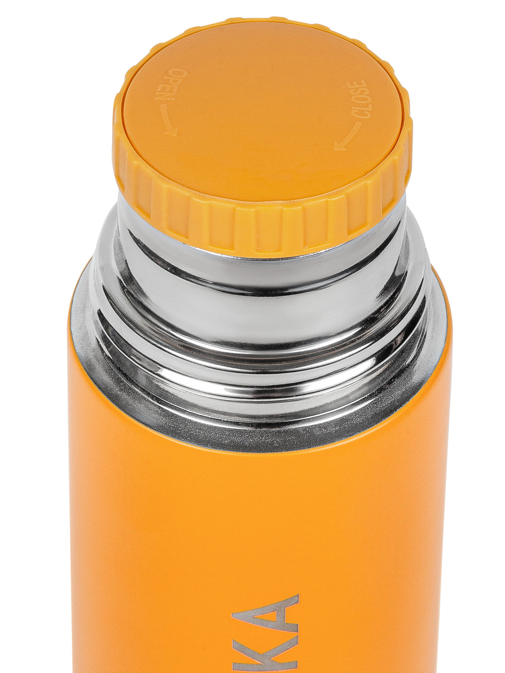 Термос Relaxika 101 (0,5 литра), желтый (стикерпак "Морской")