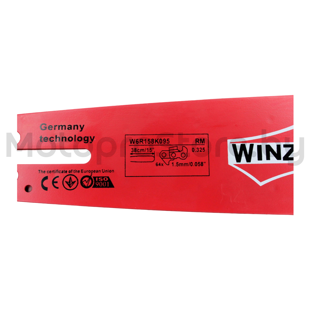 Шина Winzor 38 см 15" 0,325-1,5-64 зв. для бензопил Husqwarna, ECO, CHAMPION