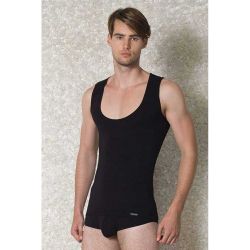 Мужские майка черная  с глубоким вырезом Doreanse 2015