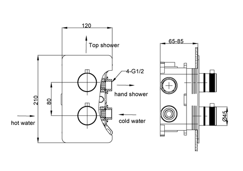 Boheme Комплект для душа CELL, лейка верхняя+ручная, встраиваемый смеситель с термостатом MATT WHITE