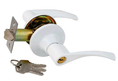 Защелка-Комплект  S-Locked 23-01 ET White с фалевыми ручками фикс./кл  БЕЛЫЙ  /122212