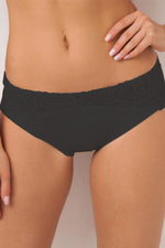 Пикантные трусики-слипы Gorgeous с кружевом (Размер: 36) (Цвет: черный)