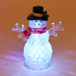 Сувенир с подсветкой «Снеговик в шляпе» 9*5,3*11 см