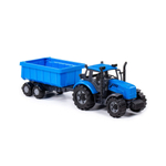 91277/Трактор "Прогресс" с прицепом инерционный (синий) 395х120х150(в коробке)/5
