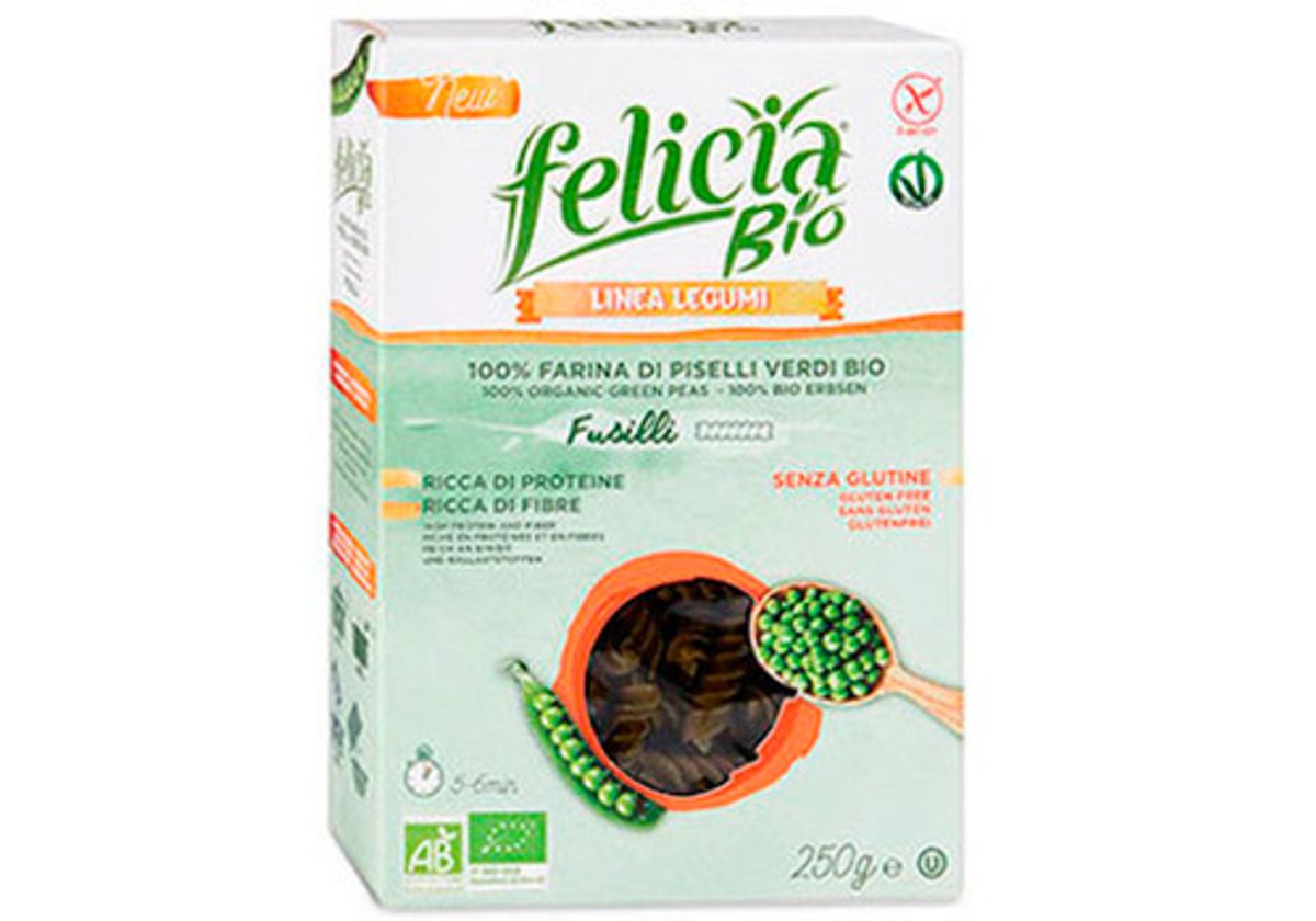 Паста из зеленого горошка "Фузилли" Felicia Bio, 250г