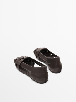 Massimo Dutti Кожаные сандалии, натуральный, коричневый