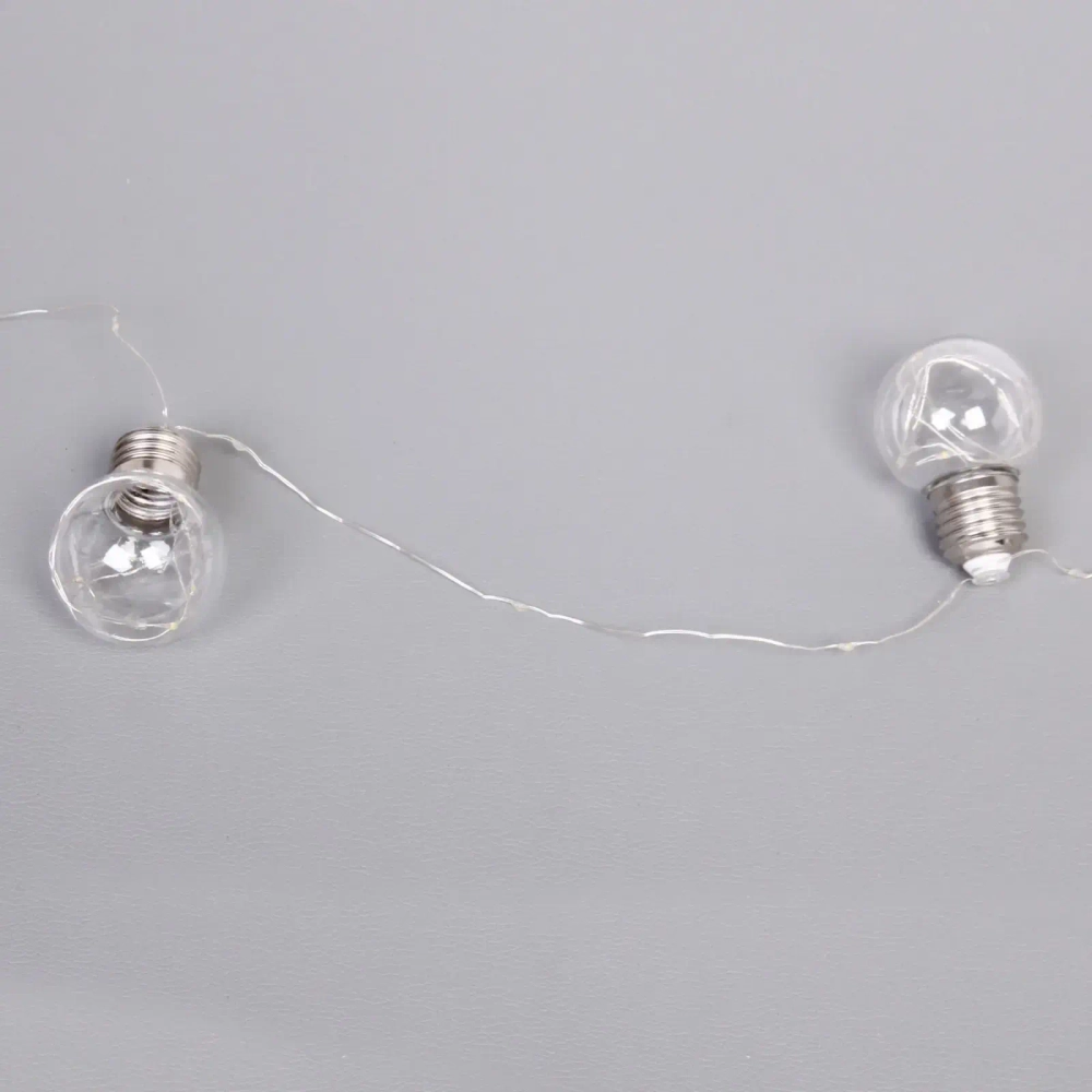 Гирлянда для дома «Теплый свет» на батарейках 3,0 м, 10 насадок, 80 ламп LED, d-5 см, 2 реж, (3АА), IP-20, Теплый белый