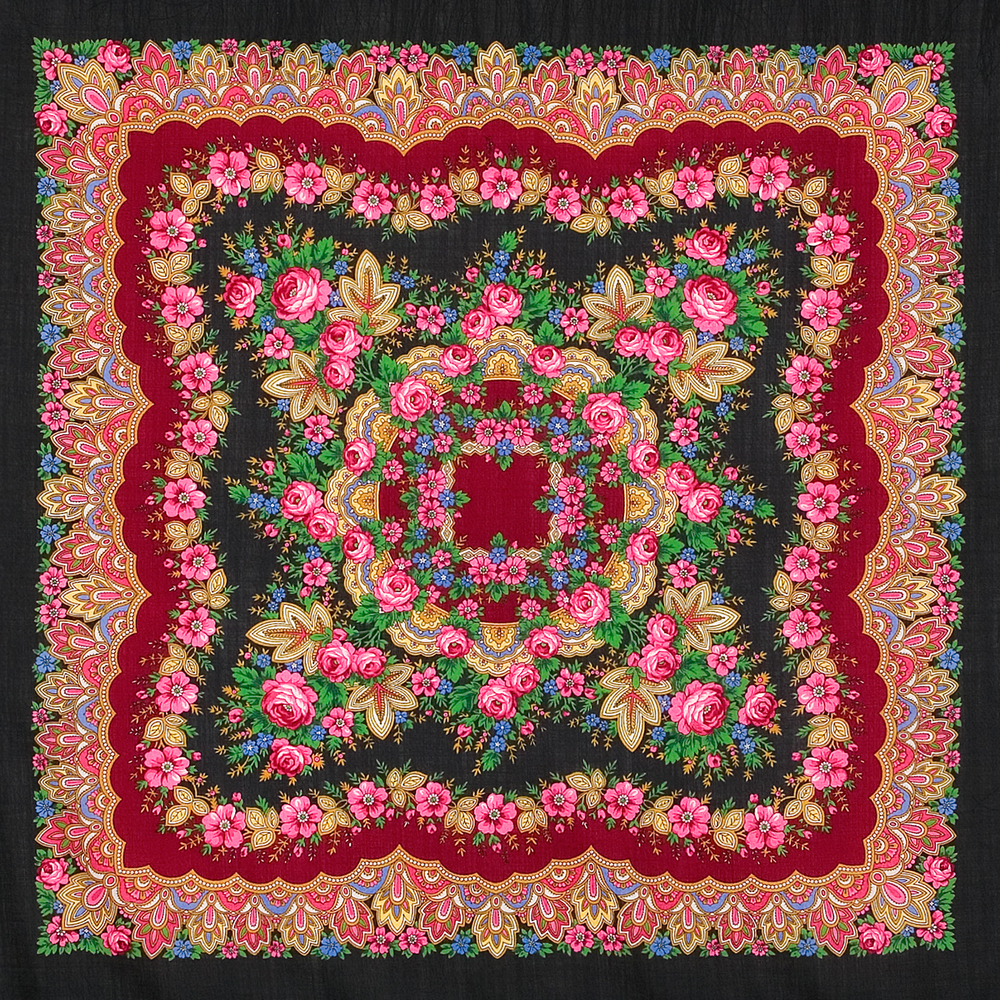 Павловопосадский платок Романтика 1381-18