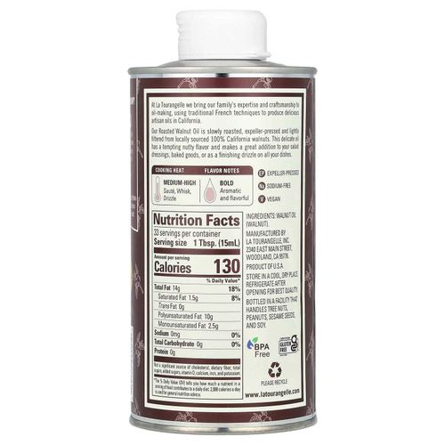 La Tourangelle, Масло из обжаренных грецких орехов, 500 мл
