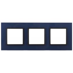 14-5103-29 ЭРА Рамка на 3 поста, стекло, Эра Elegance, синий+антр