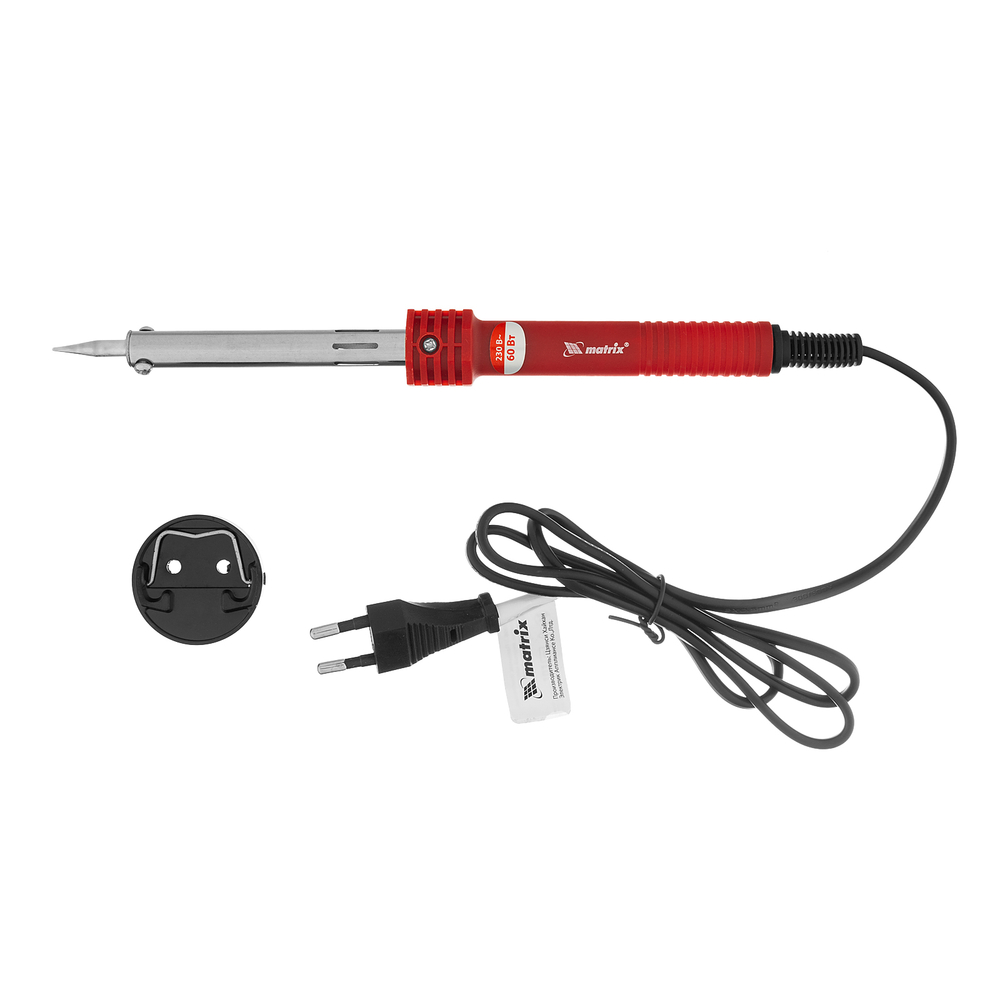 Паяльник, пластиковая рукоятка,медный наконечник с долговечным защитным покрытием, 60W// Matrix