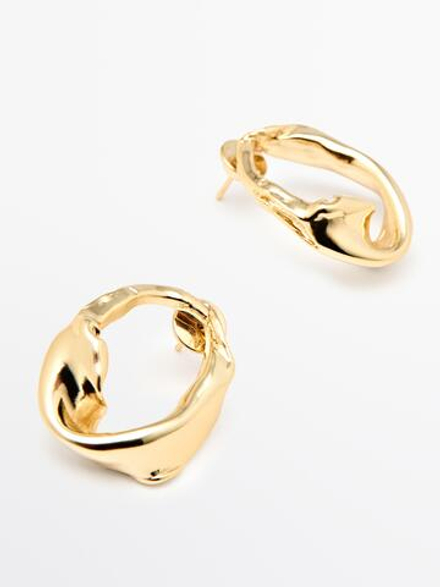 Massimo Dutti Серьги асимметричной формы, золотистый