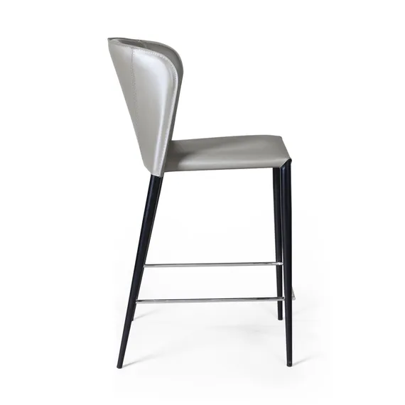 Полубарный стул Albert серо-коричневая кожа